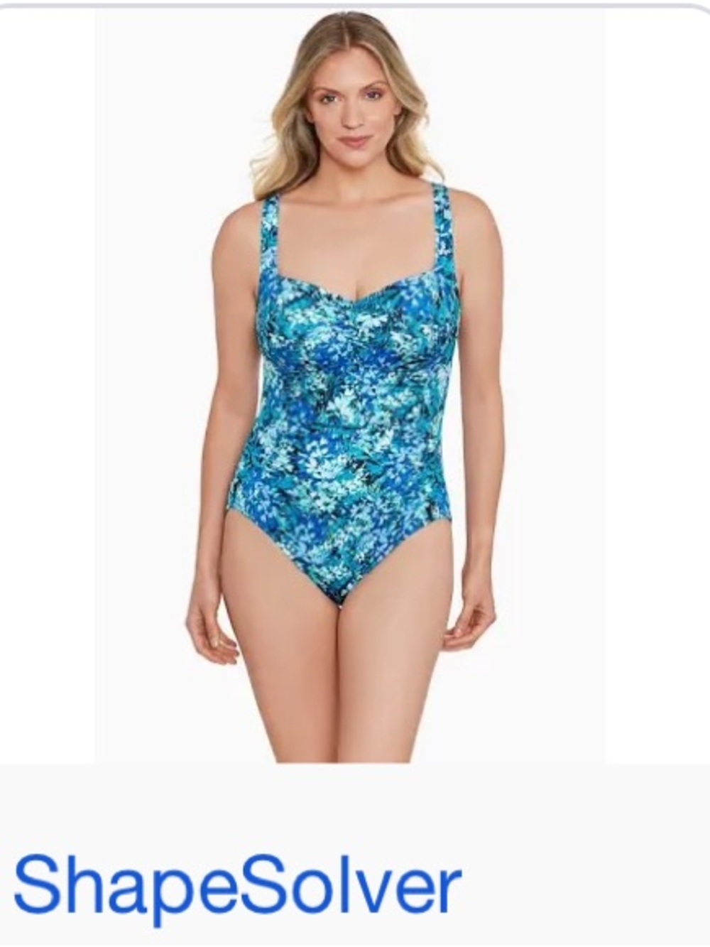 PENBROOKE SHAPE SOLVER FLORAL FRENZY SHIRRED FRONT ONE PIECE SWIMSUIT NWT